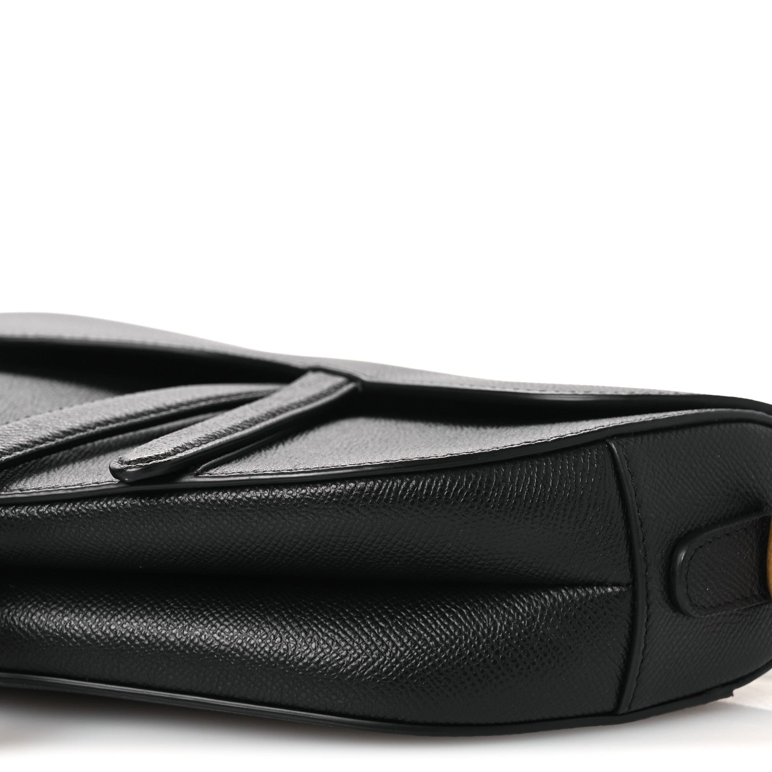 Grained Calfskin Saddle Bag Black