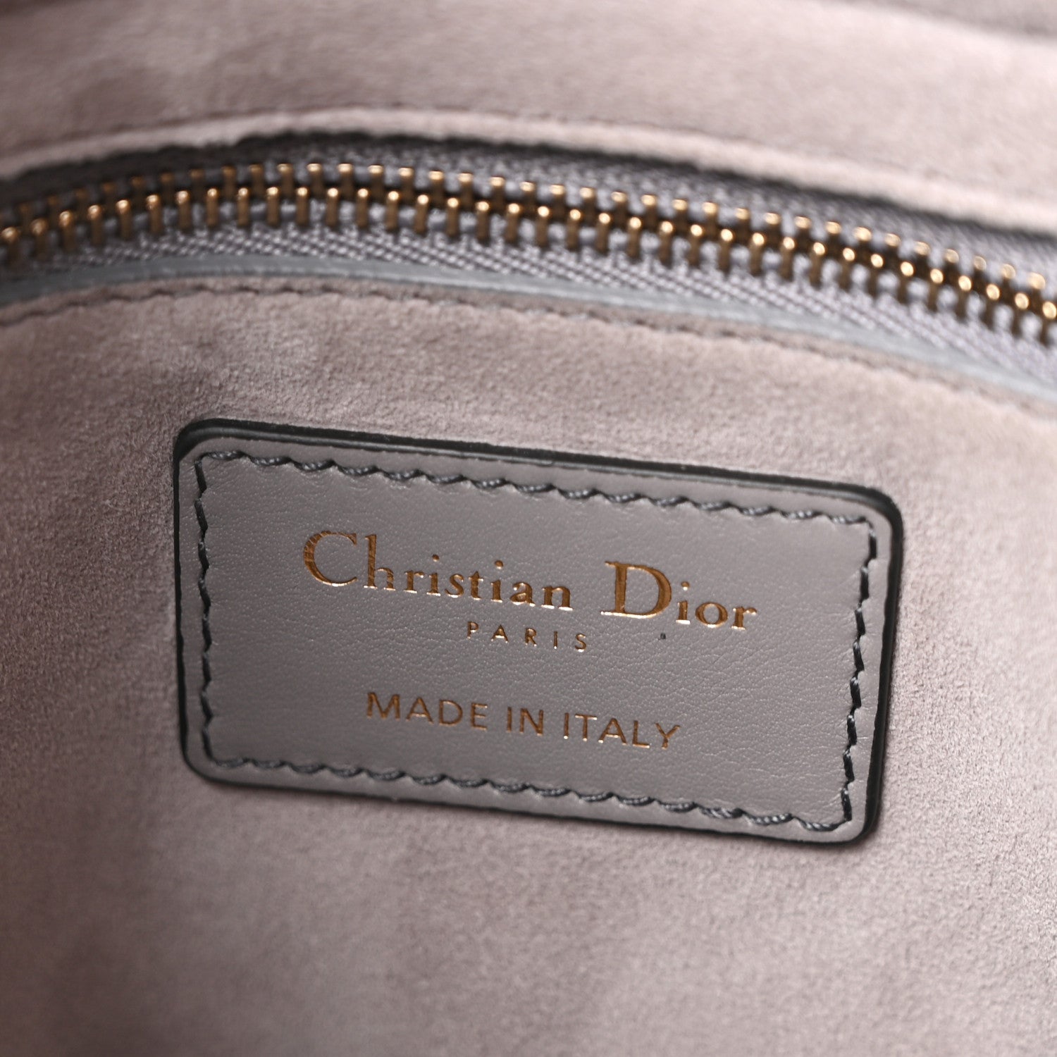 Calfskin Cannage Studded Medium Supple Lady Dior Grey
