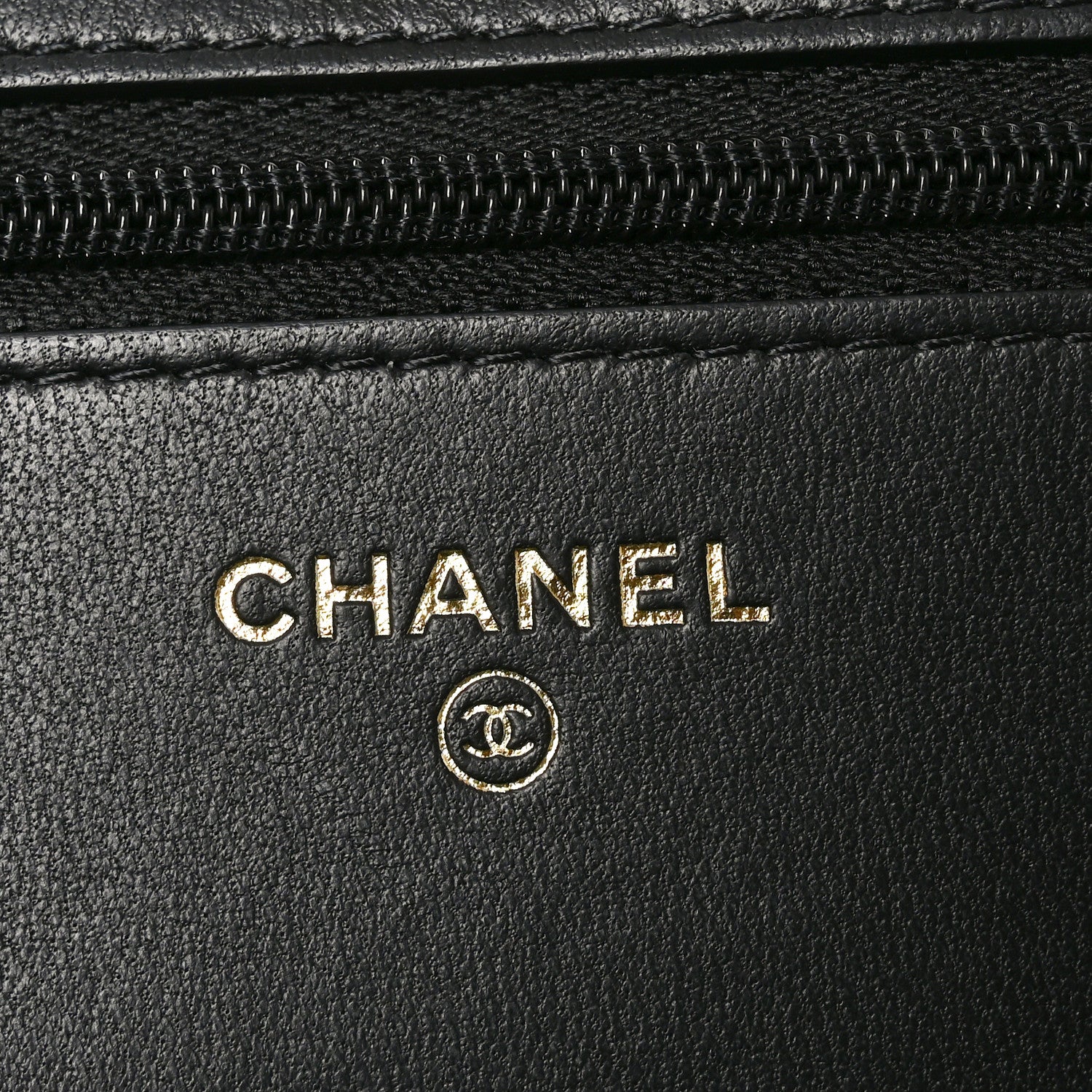 Lambskin Quilted Sweet Camellia Wallet on Chain WOC Black