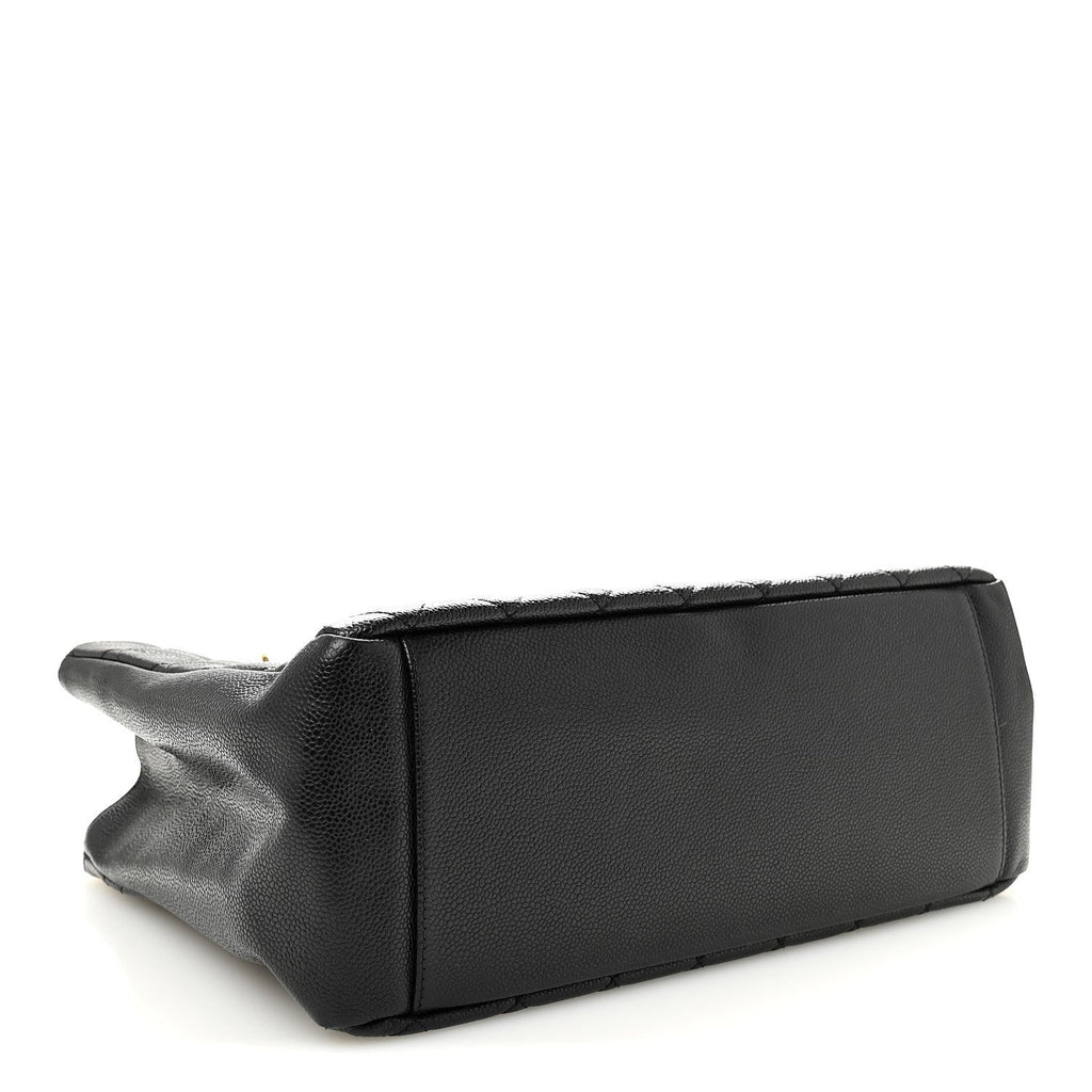 Caviar Quilted Grand Shopping Tote GST Black