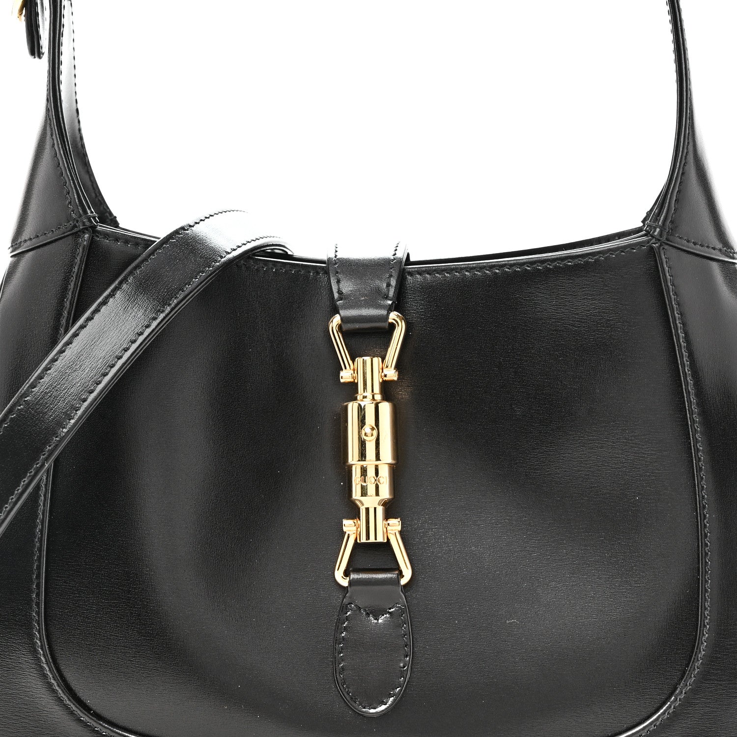 Boarded Dyana Lux Calfskin Small Jackie 1961 Hobo Black