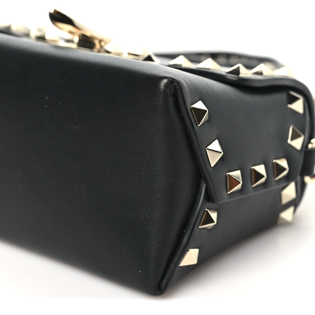 Vitello Mini Rockstud Crossbody Bag Black