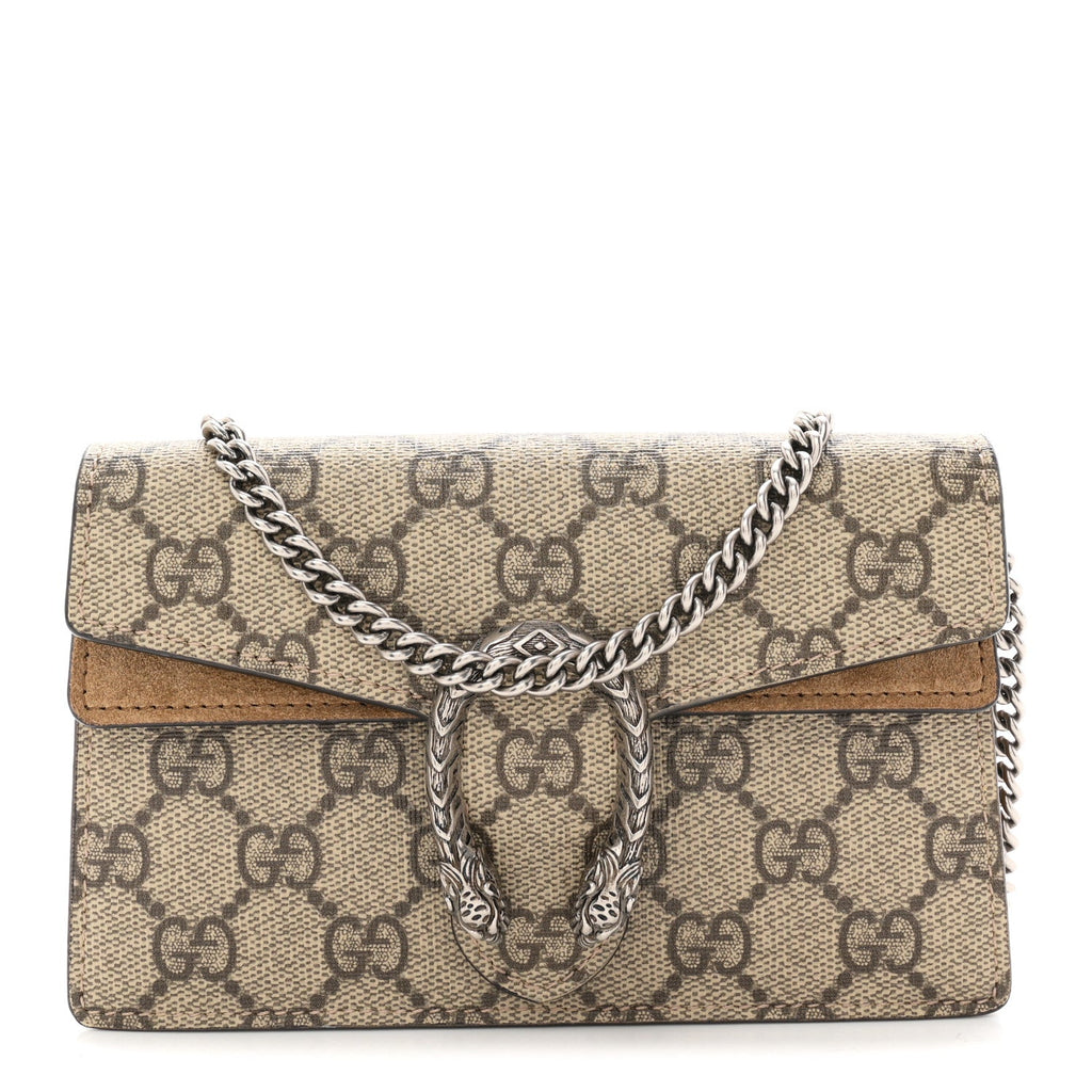 GG Supreme Monogram Super Mini Dionysus Shoulder Bag Taupe