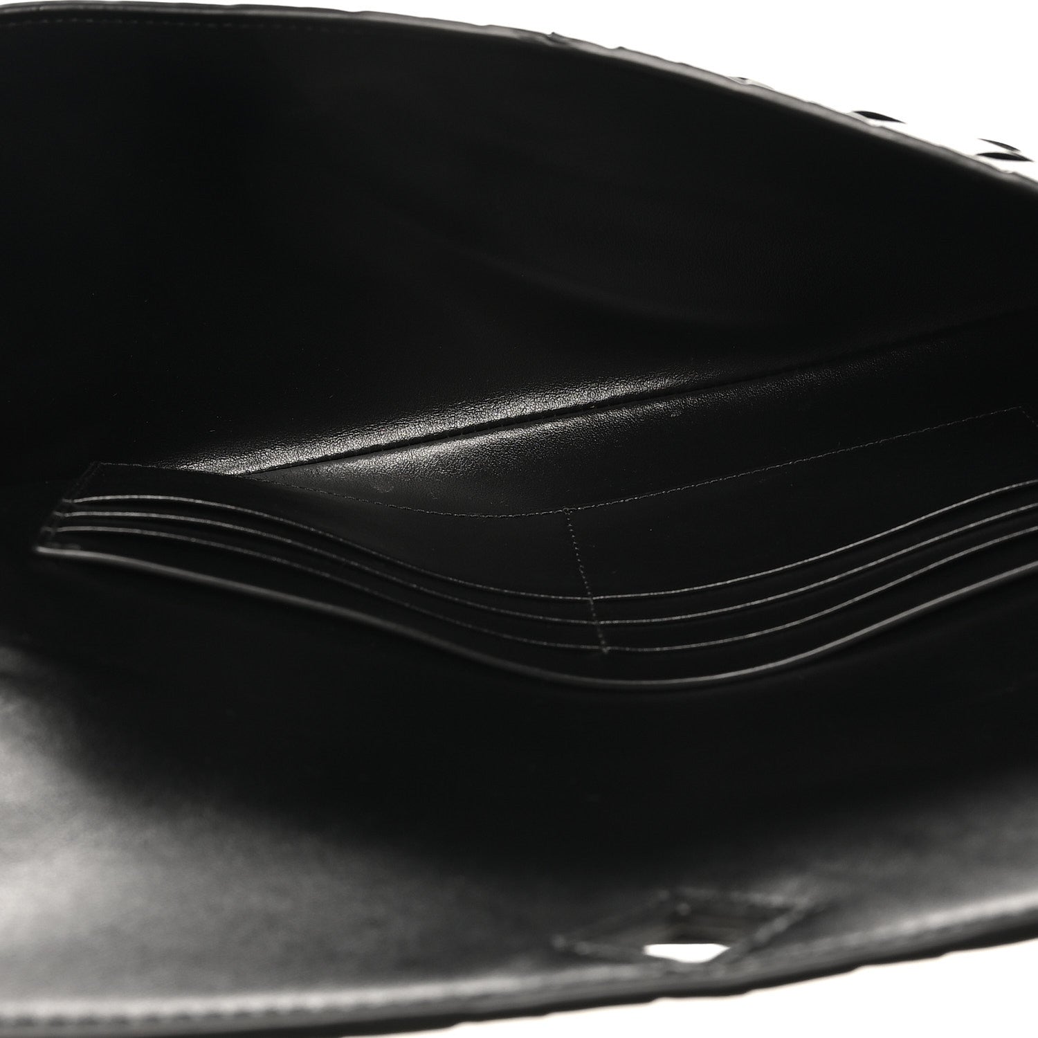 Nappa Intrecciato Long Andiamo Top Handle Clutch Black