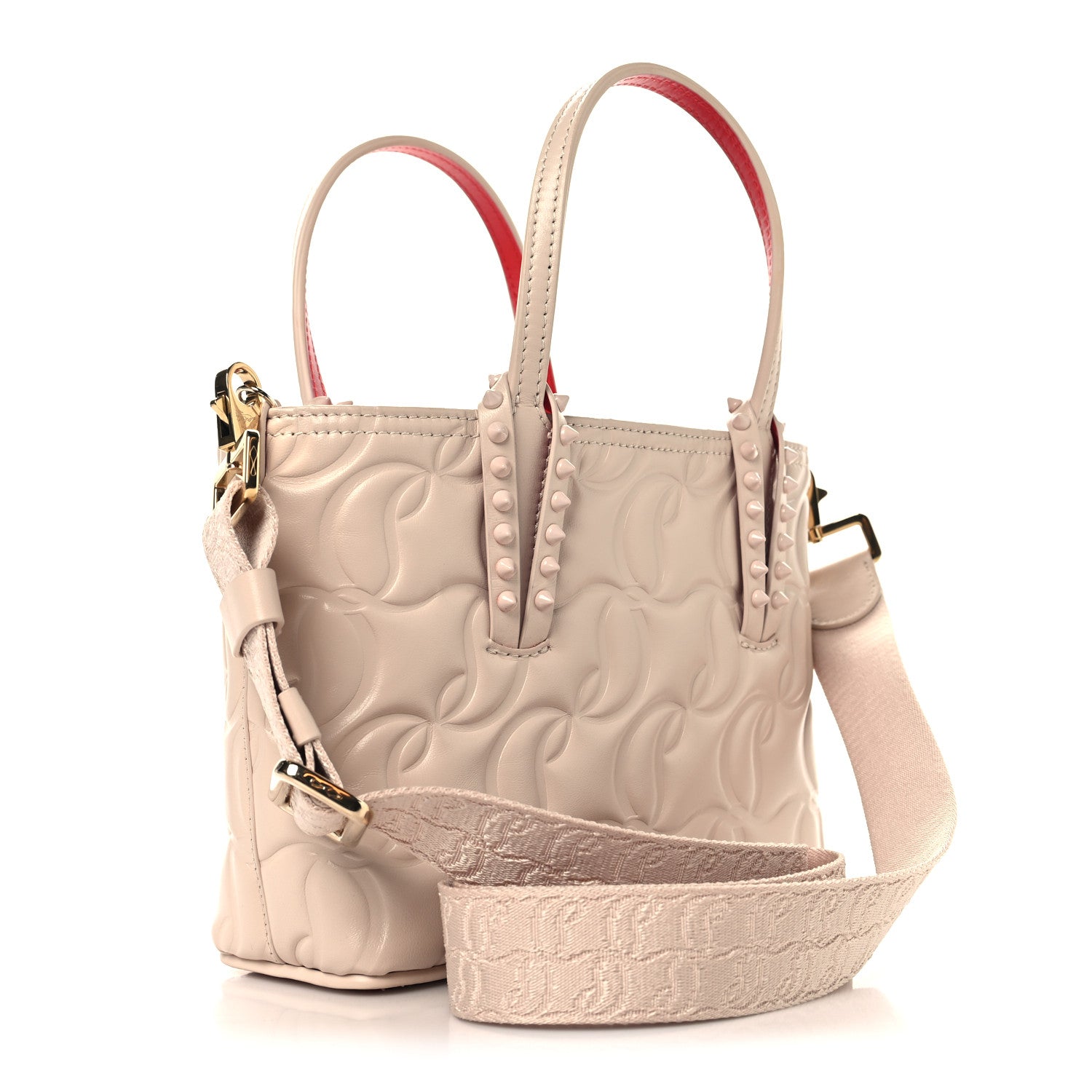 Nappa Embossed Mini East West Cabata Tote Leche