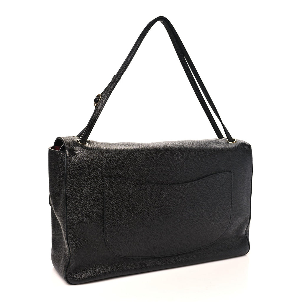 Grained Calfskin Souplissimo Maxi Flap Black