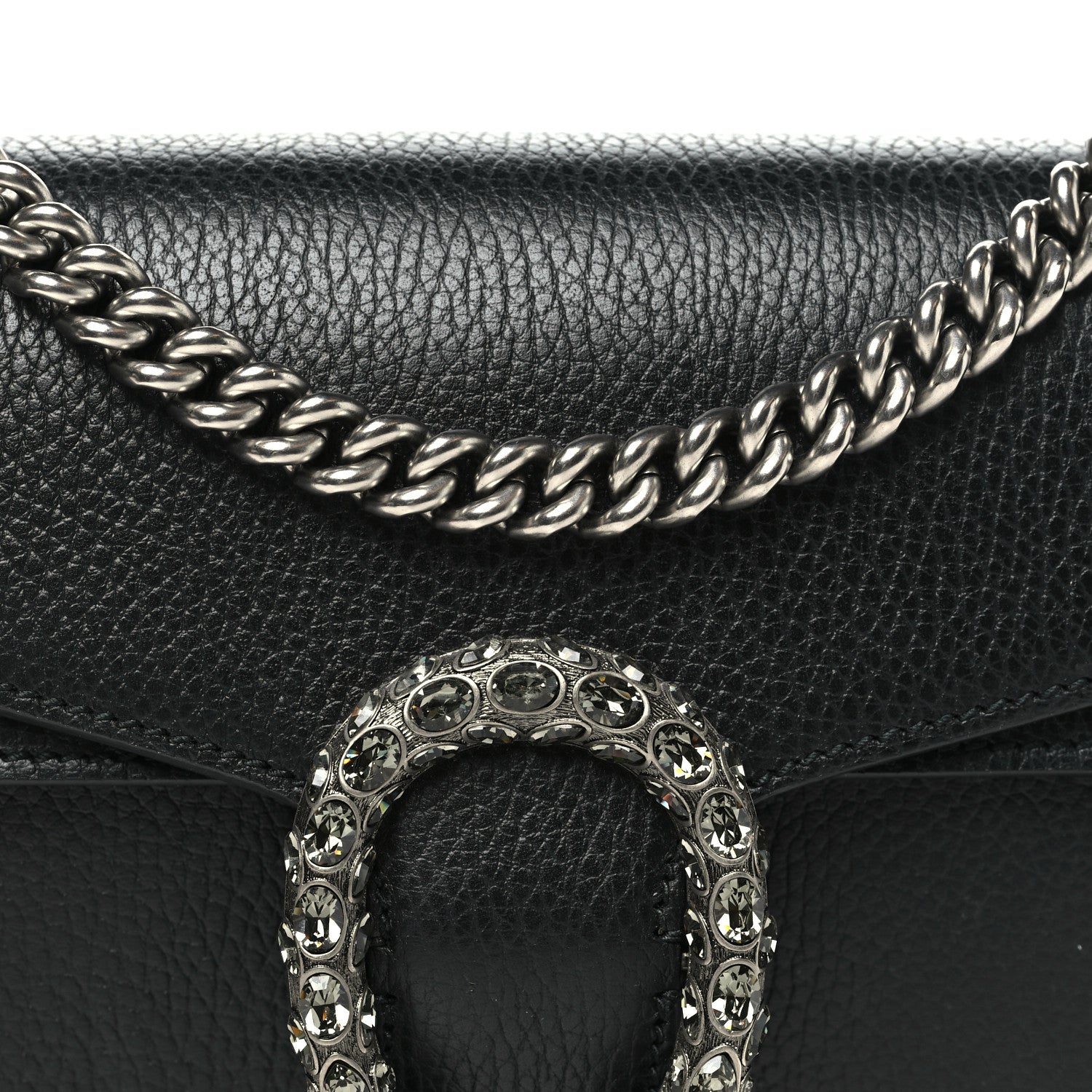 Pebbled Calfskin Small Dionysus Shoulder Bag Black