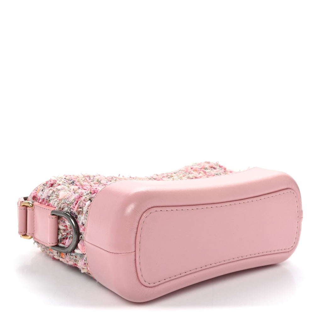 Tweed Calfskin Small Gabrielle Hobo Light Pink
