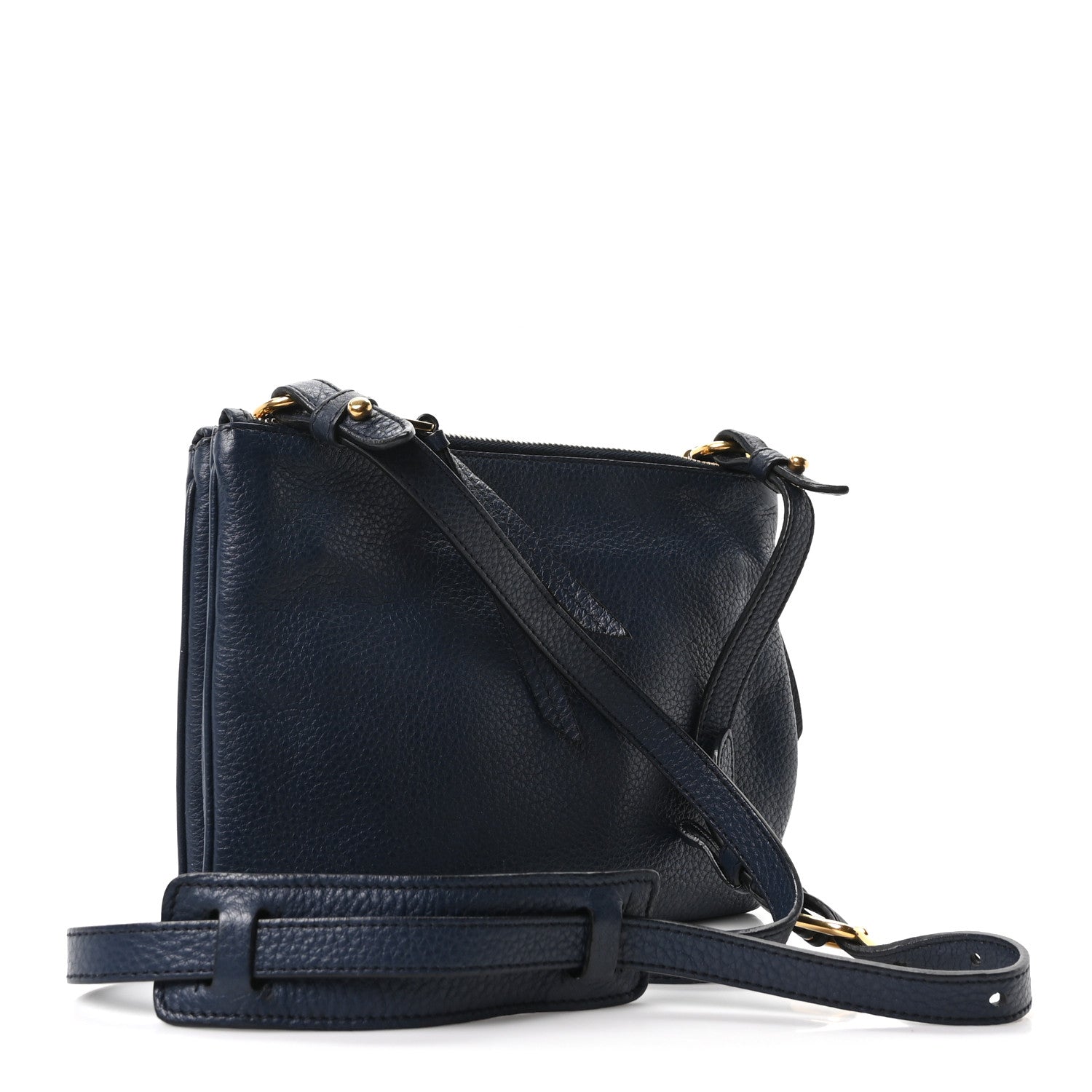Vitello Phenix Double Zip Crossbody Bag Baltico