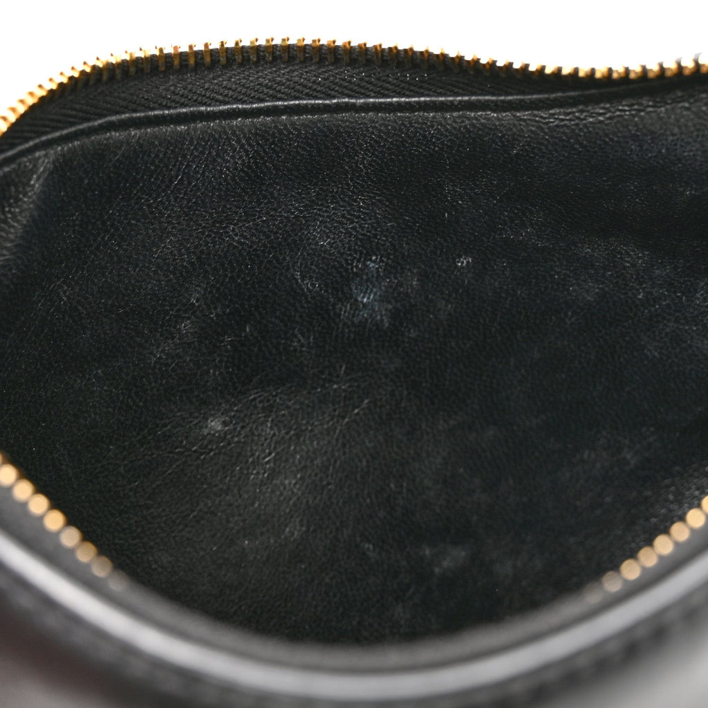 Soft Calfskin Arque Shoulder Bag Black