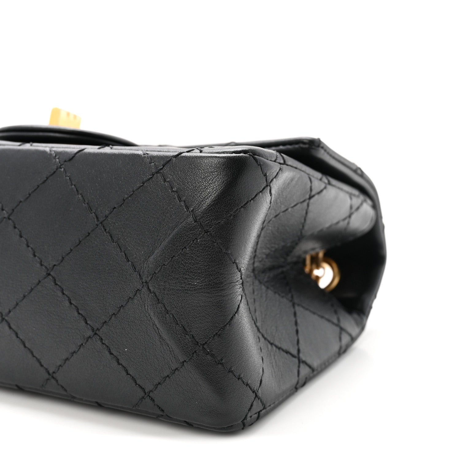Aged Calfskin Quilted 2.55 Reissue Mini Flap Black