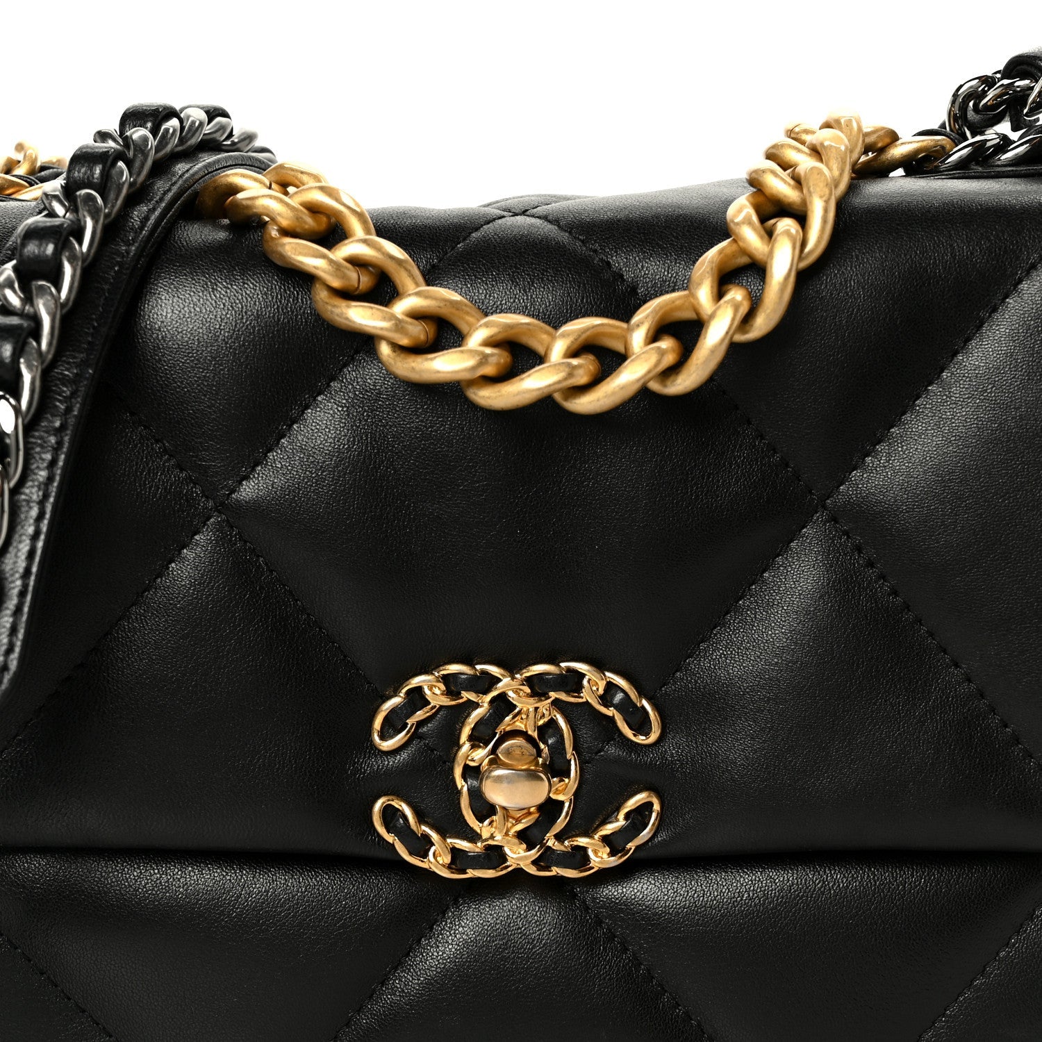Lambskin Quilted Medium Chanel 19 Flap Black