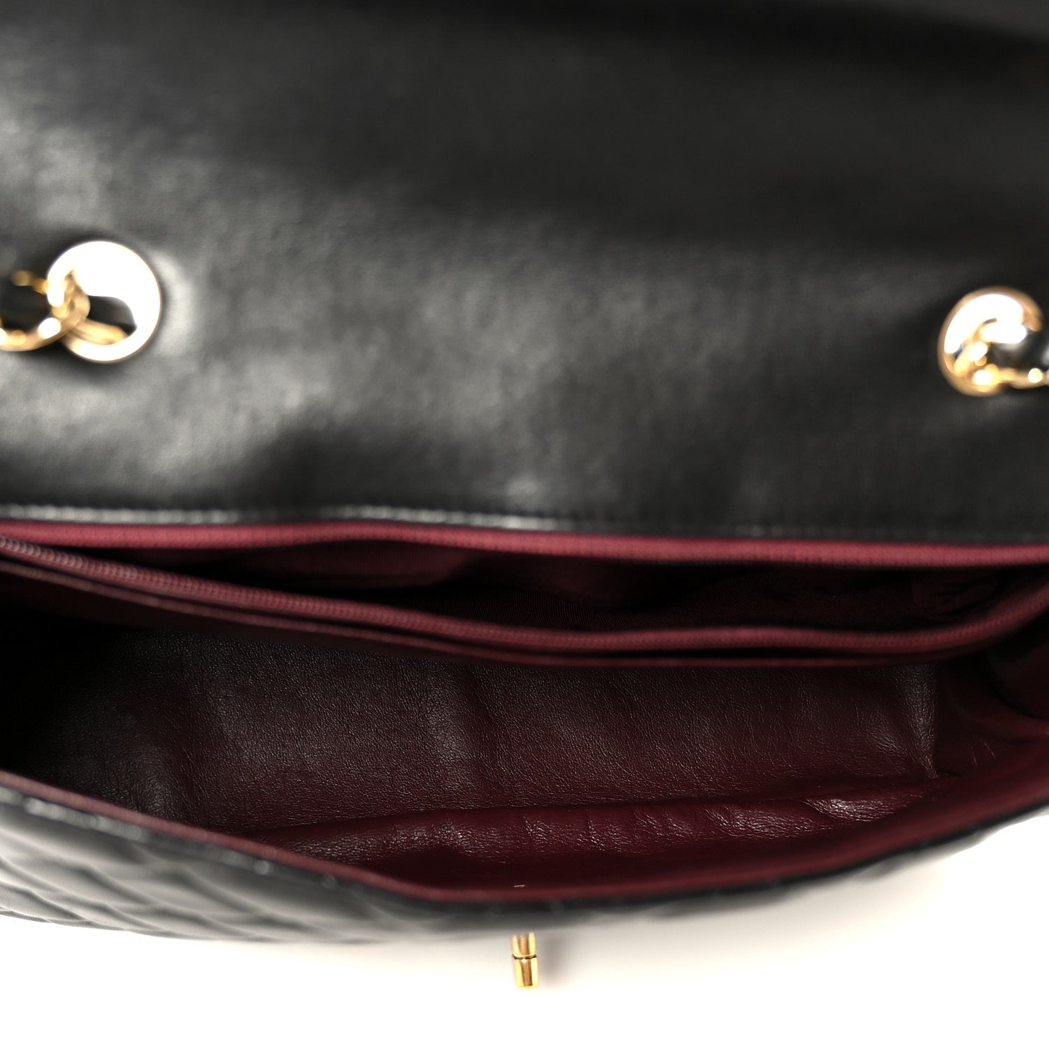 Lambskin Quilted Jumbo Single Flap Black
