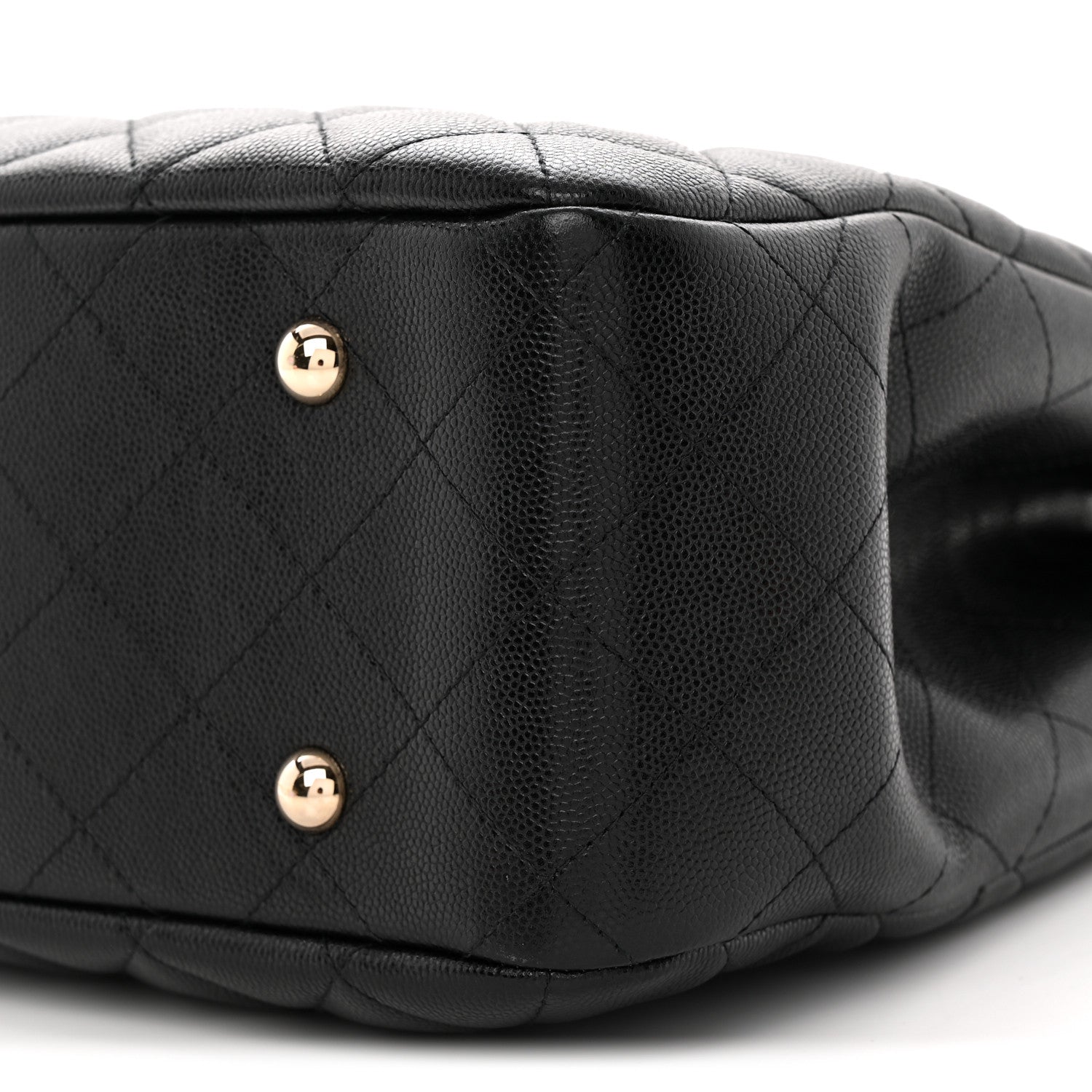 Caviar Quilted Large Shopping Tote Black