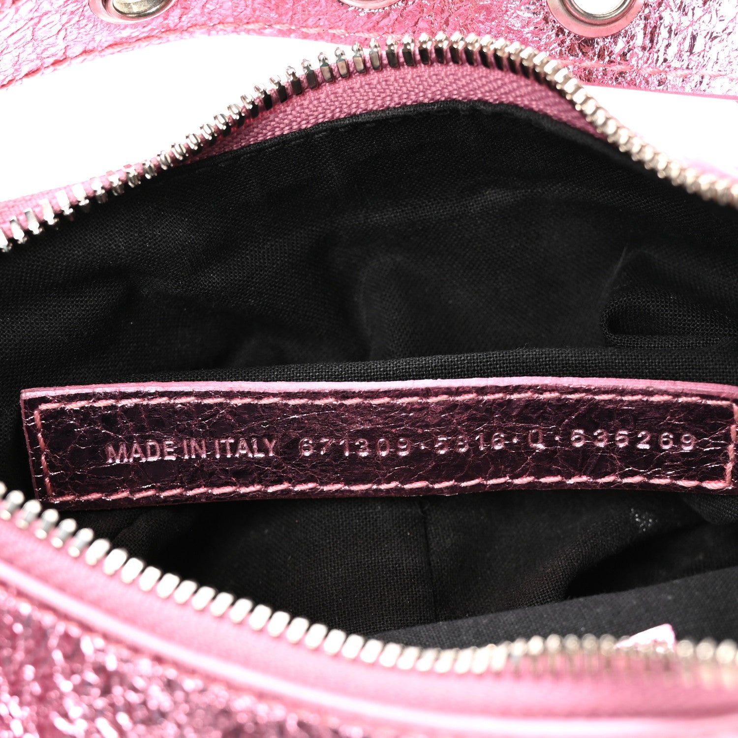 Metallic Agneau Arena Crystal Le Cagole Shoulder Bag XS Met Pink