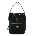 Saffiano Tessuto Nylon Mini Bucket Crossbody Bag Black