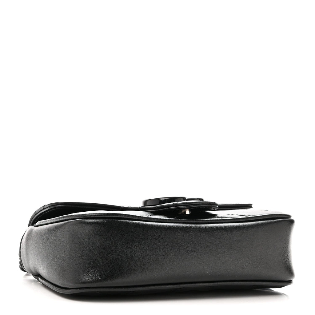 Calfskin Matelasse Monochrome GG Marmont Chain Belt Bag Black