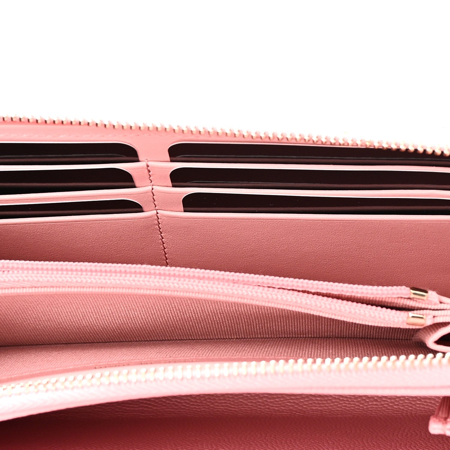Caviar Quilted Phone Holder Wallet on Removable Chain Pink