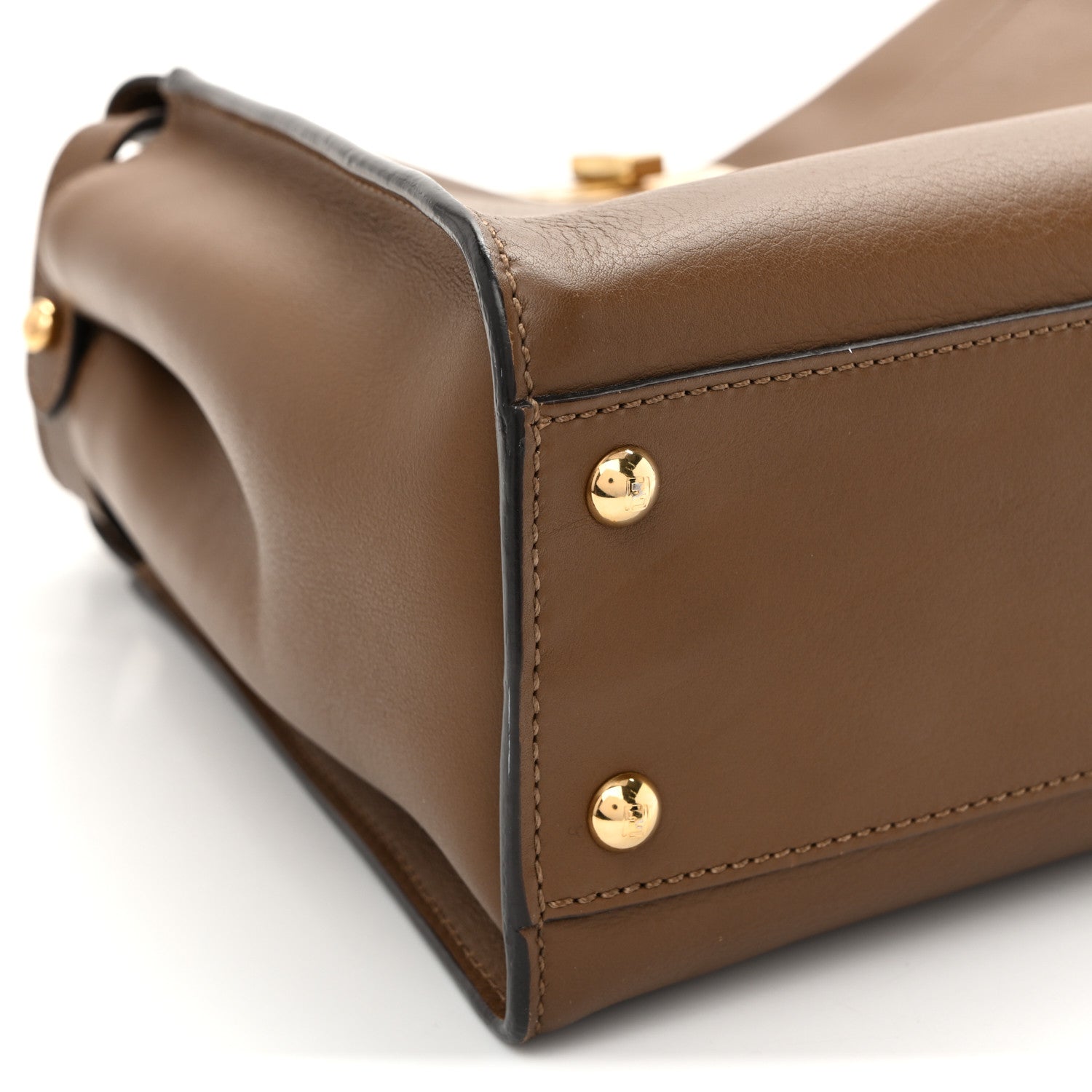 Vitello Seta Fabric Jacquard Pequin Medium Peekaboo Iconic Satchel Foresta Tobacco