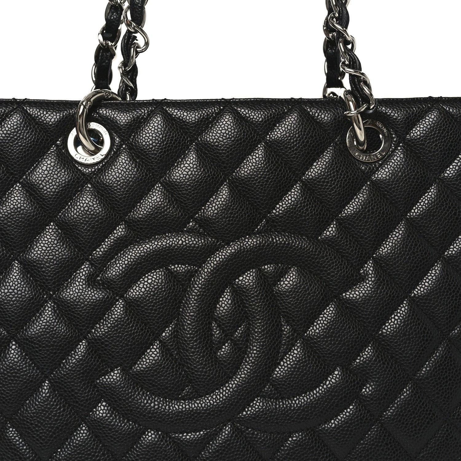 Caviar Quilted Grand Shopping Tote GST Black