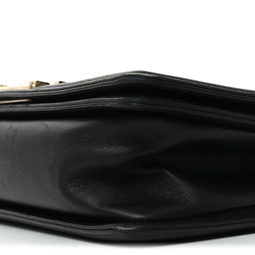 Lambskin Chevron Quilted Medium Boy Flap Black