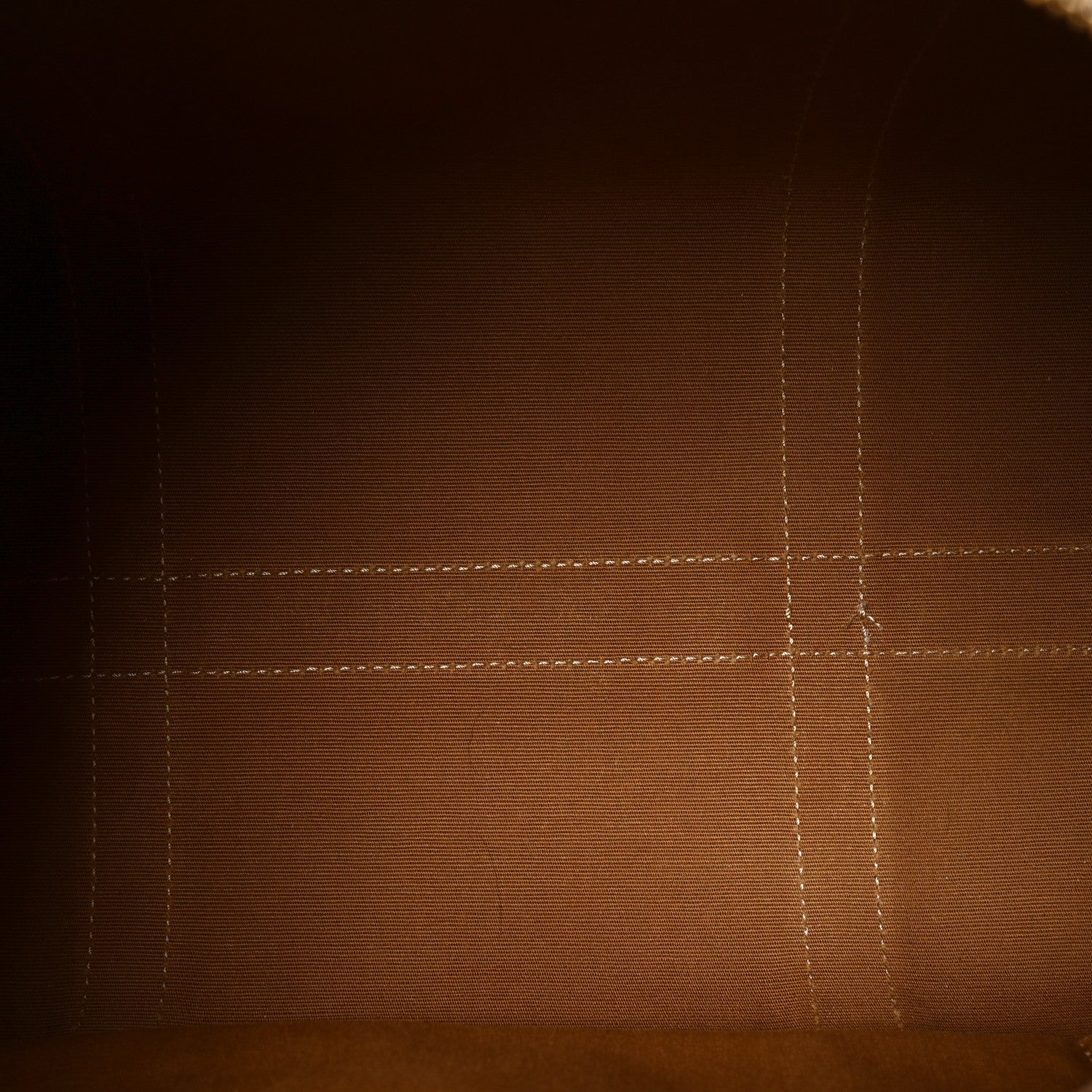 Triomphe Canvas Calfskin Boston Bag Tan