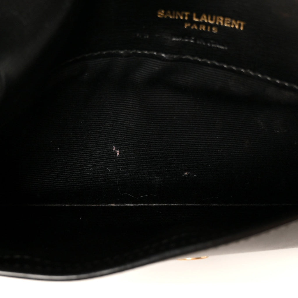 Grained Calfskin Monogram Phone Holder Crossbody Black
