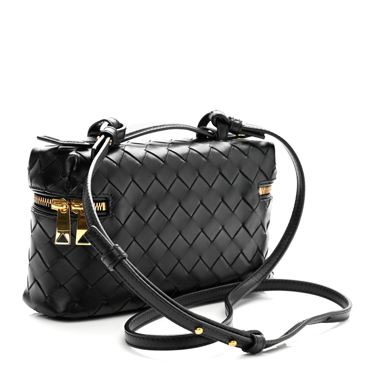 Calfskin Intrecciato Bang Bang Vanity Case Black