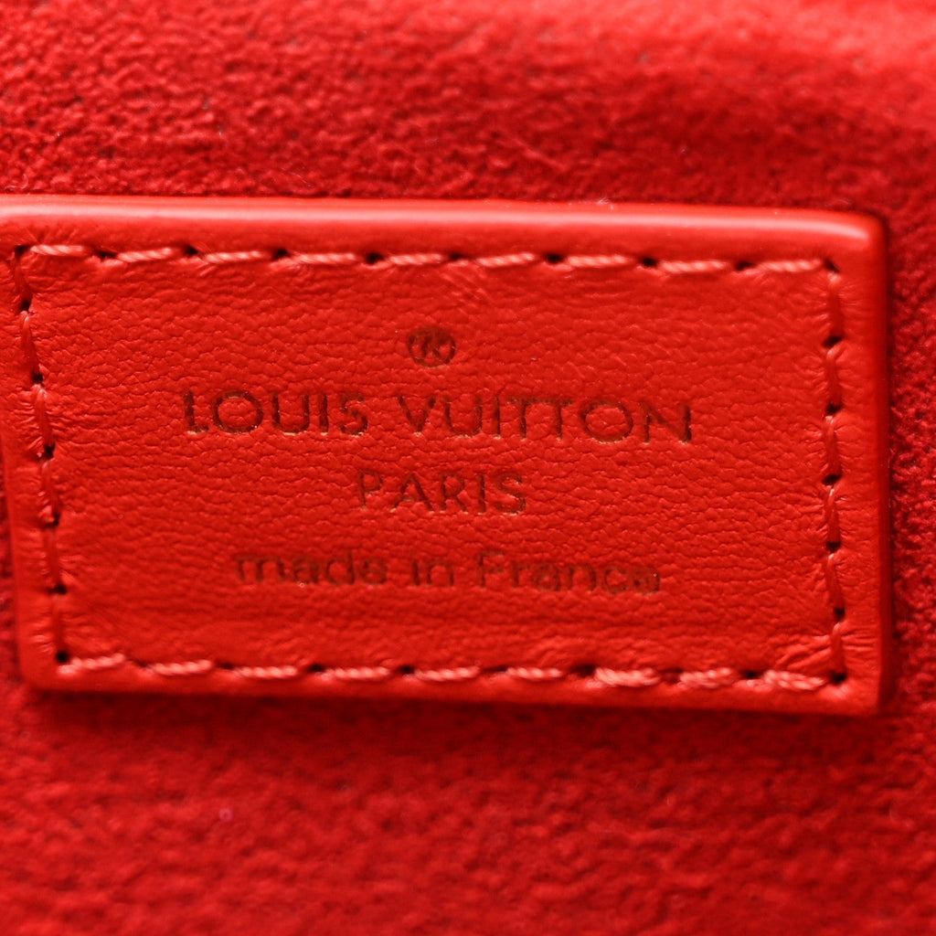 Patent Embossed Monogram Lambskin Coussin MM Black Red
