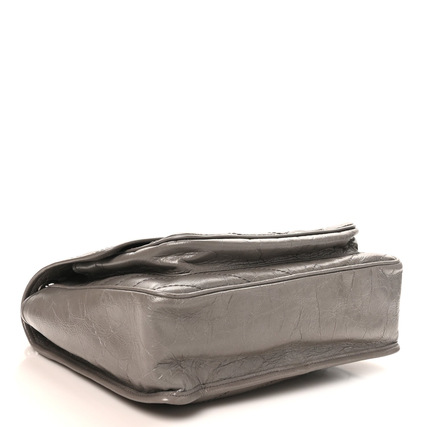 Crinkled Calfskin Matelasse Monogram Large Niki Chain Satchel Fog