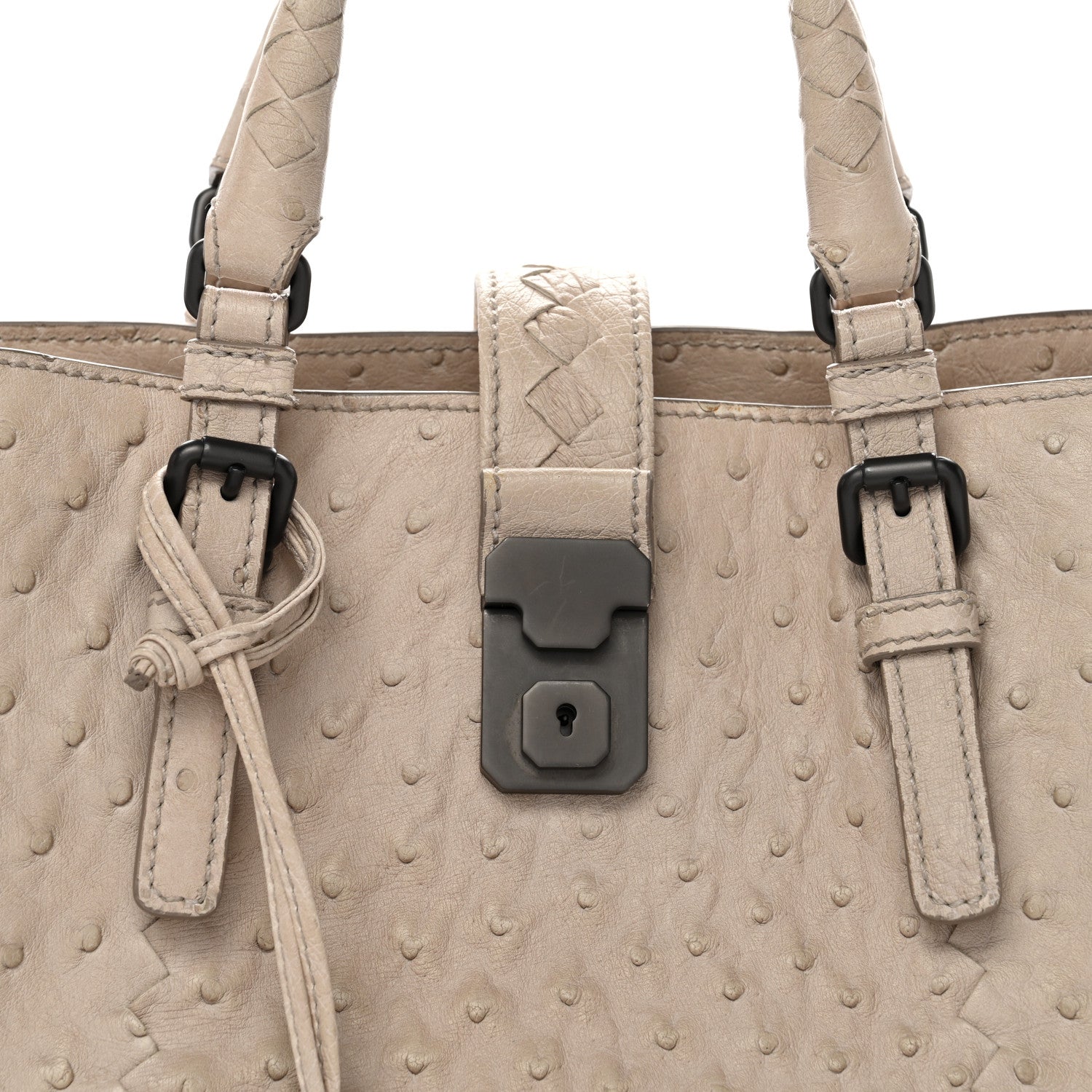 Ostrich Small Roma Tote Limestone
