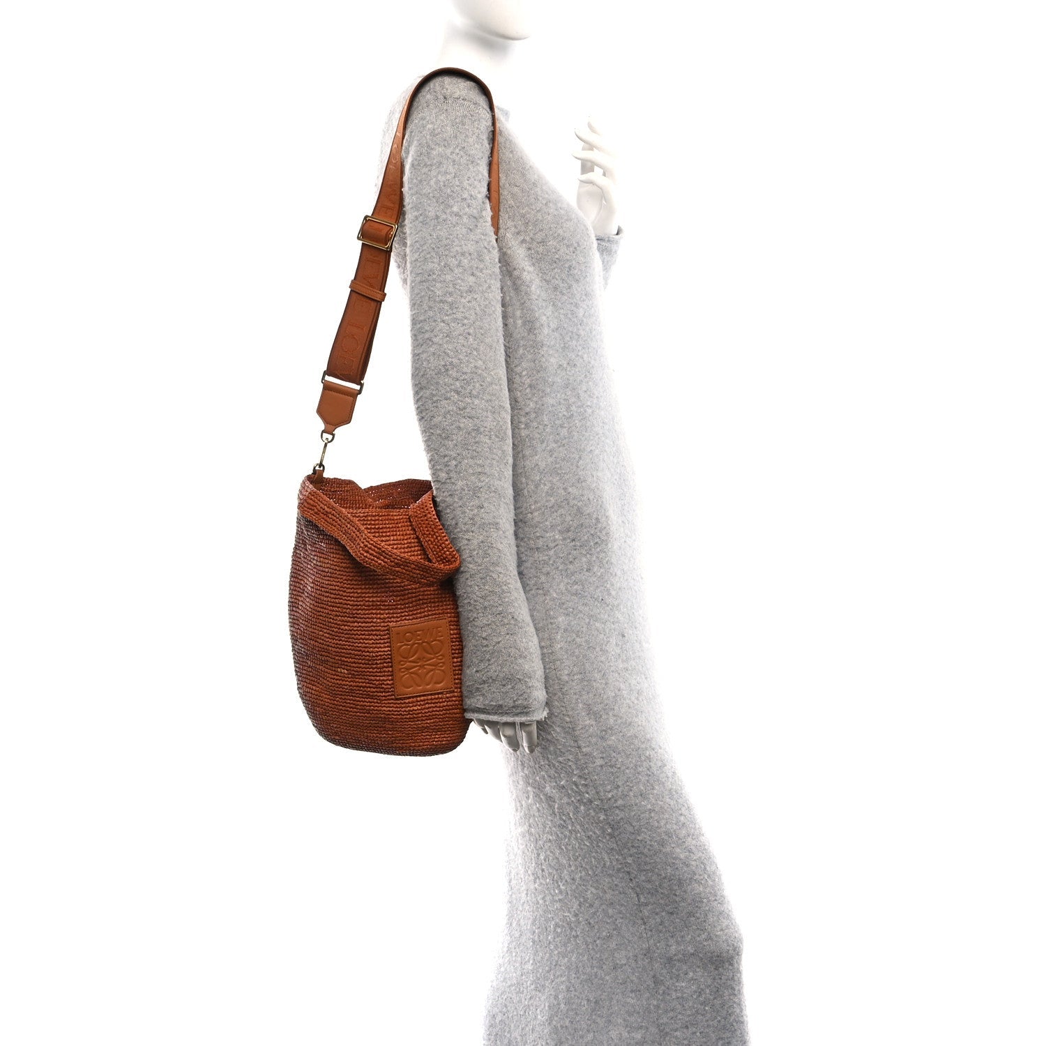 Raffia Mini Slit Tote Bag Honey Gold
