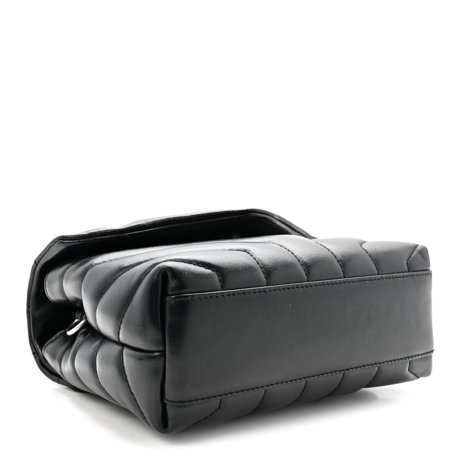Calfskin Y Quilted Monogram Toy Loulou Crossbody Bag Black