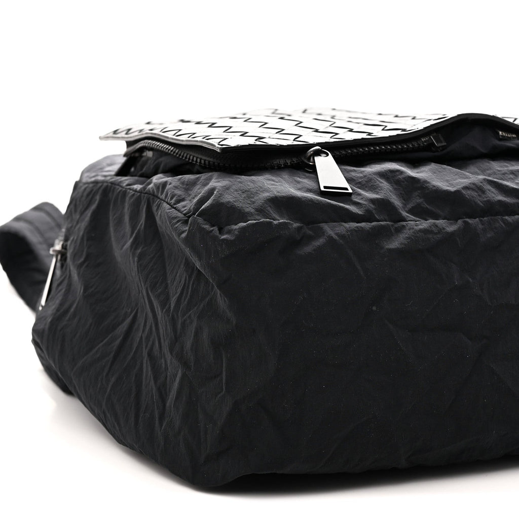 Nappa Nylon Intreccio Packable Backpack Black
