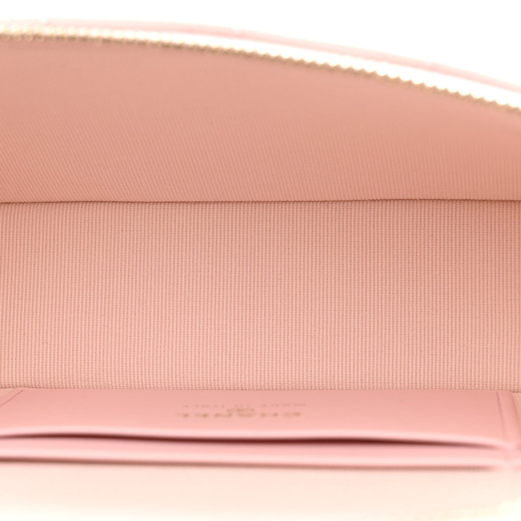 Caviar Quilted Top Handle Slim Vanity With Chain Light Pink