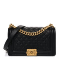 Caviar Quilted Medium Boy Flap Black