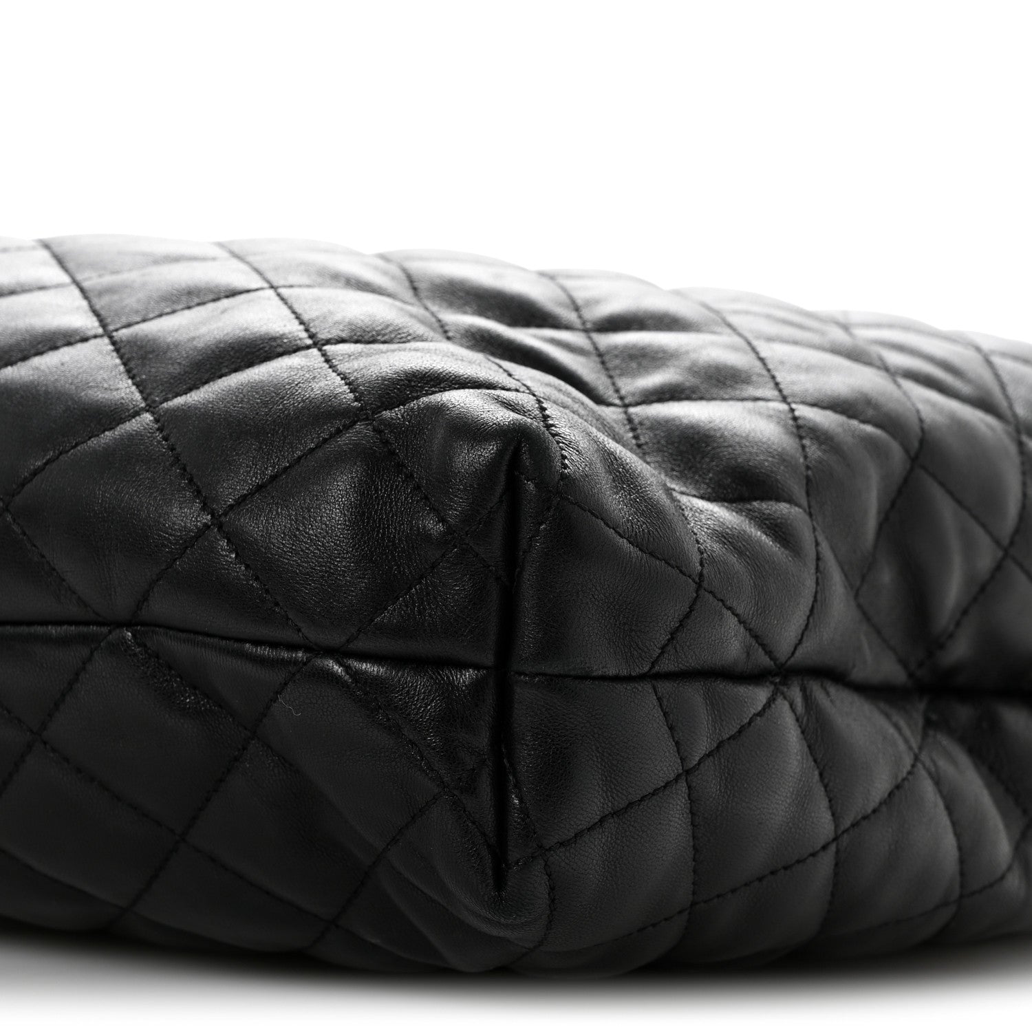Lambskin Quilted Maxi Icare Shopping Tote Black