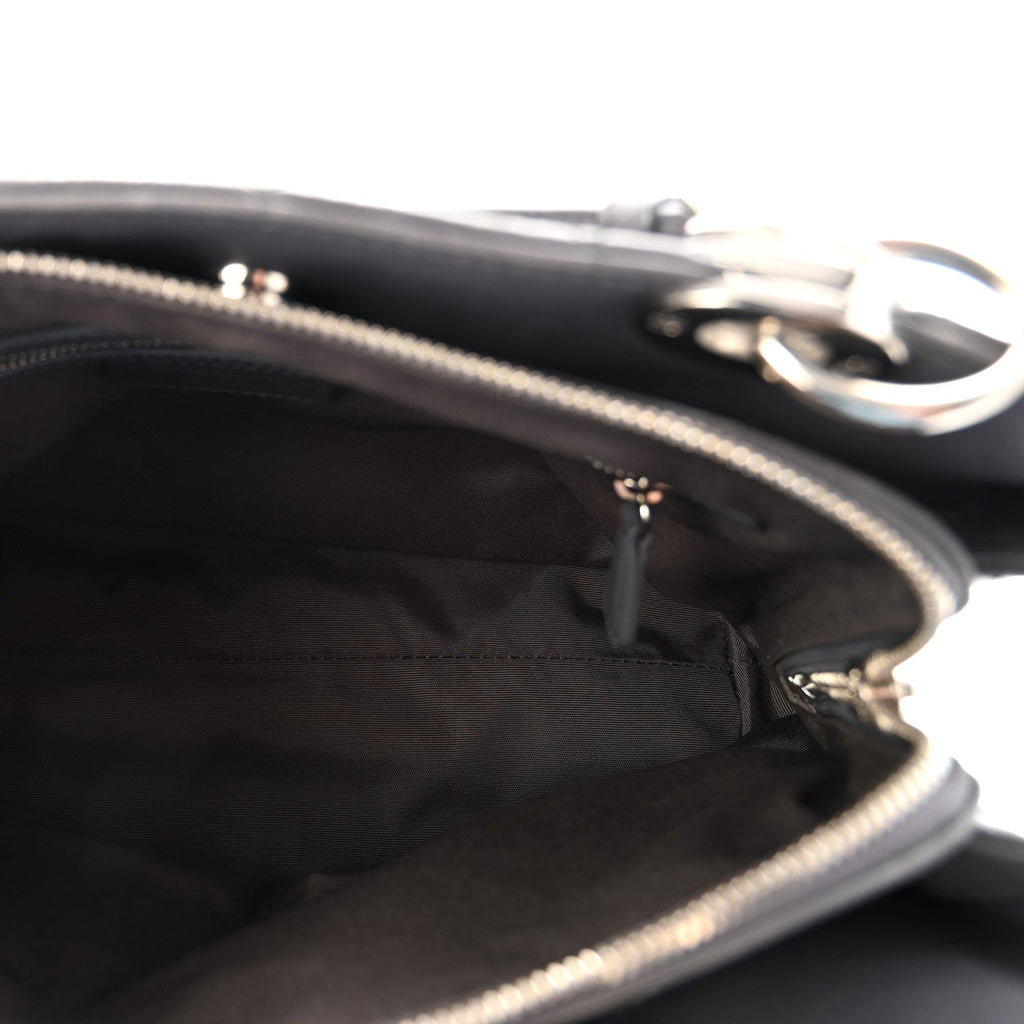 Lambskin Cannage Small Dior Soft Zipped Shopping Tote Grey