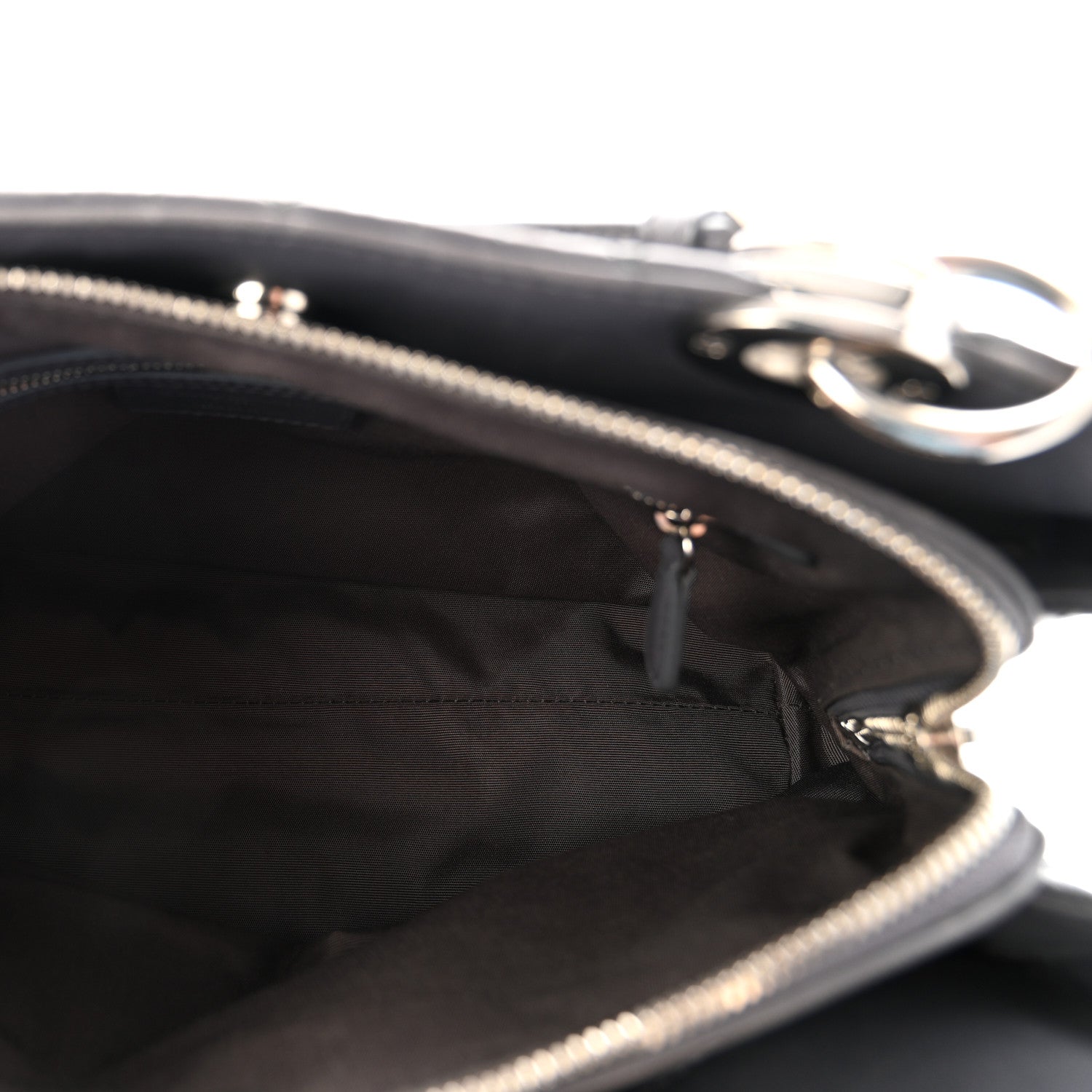 Lambskin Cannage Small Dior Soft Zipped Shopping Tote Grey