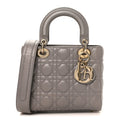 Lambskin Cannage Small My ABCDior Lady Dior Grey