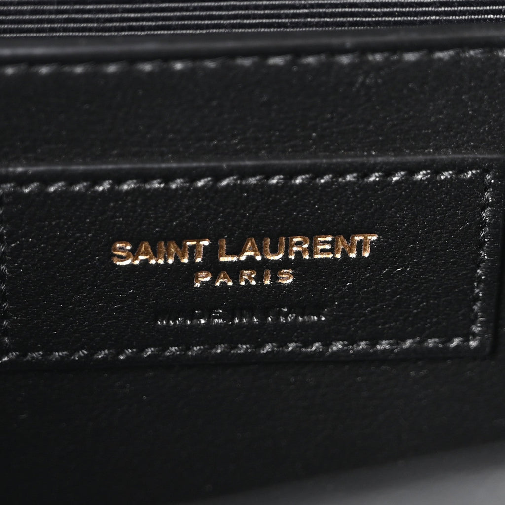 Lambskin Mixed Matelasse Triquilt Medium Monogram Satchel Black