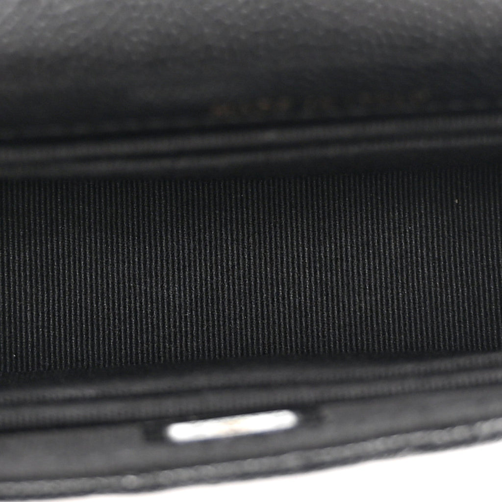 Caviar Quilted Coco First Clutch With Chain Black