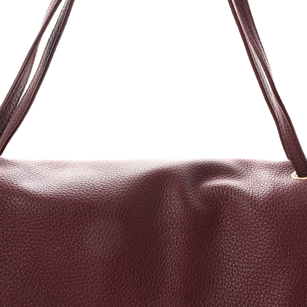 Grained Calfskin Small Souplissimo Maxi Flap Burgundy