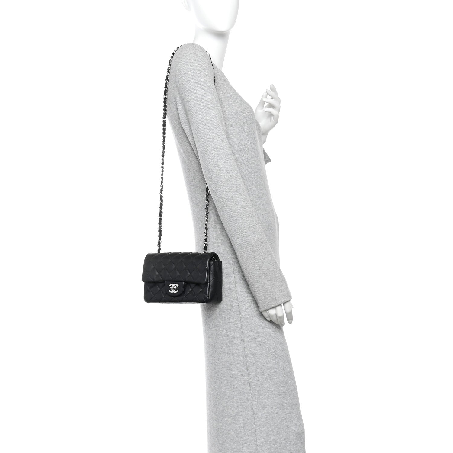 Lambskin Quilted Mini Rectangular Flap