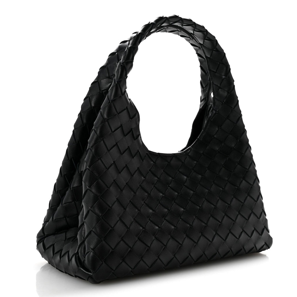 Nappa Intrecciato Small Campana Shoulder Bag Black