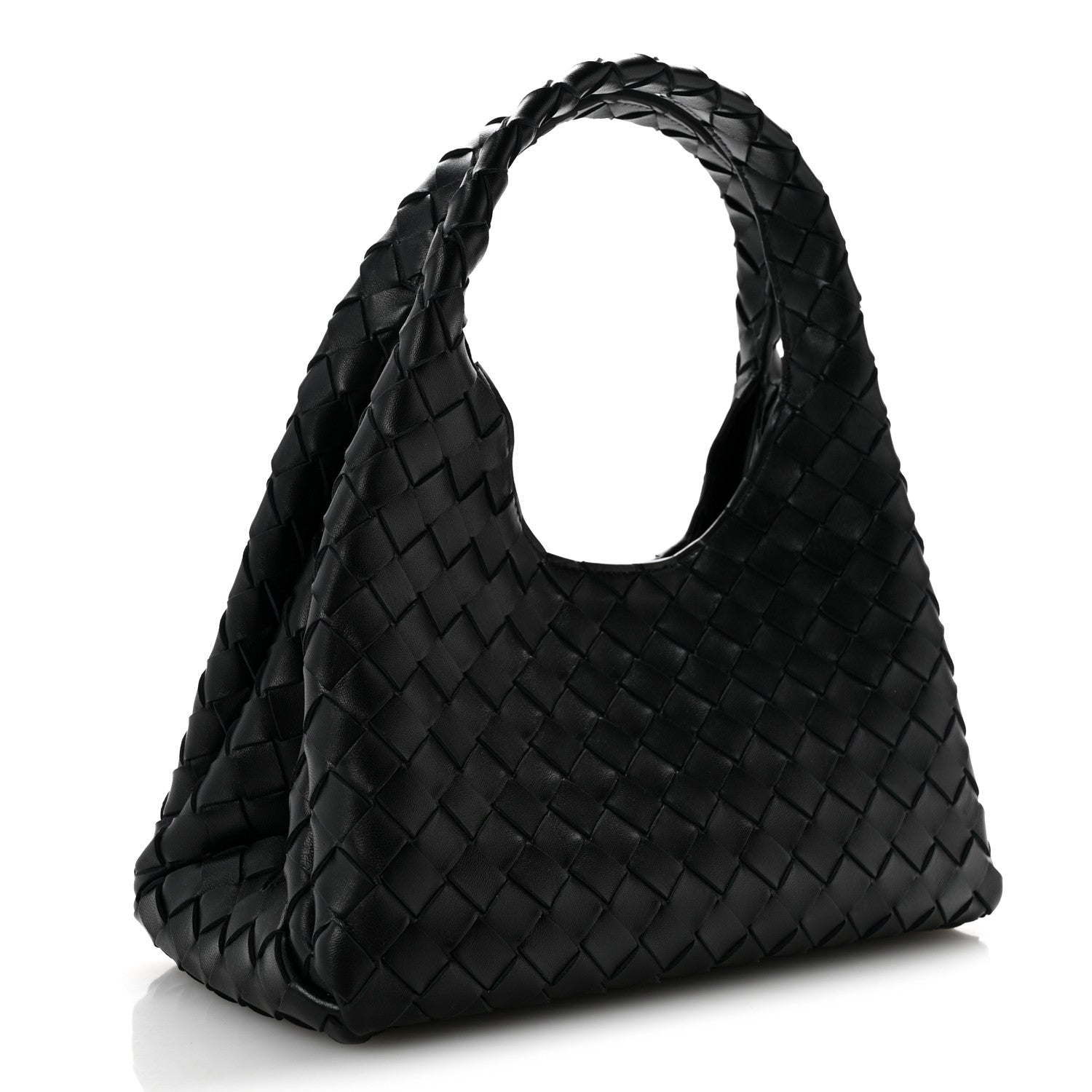 Nappa Intrecciato Small Campana Shoulder Bag Black