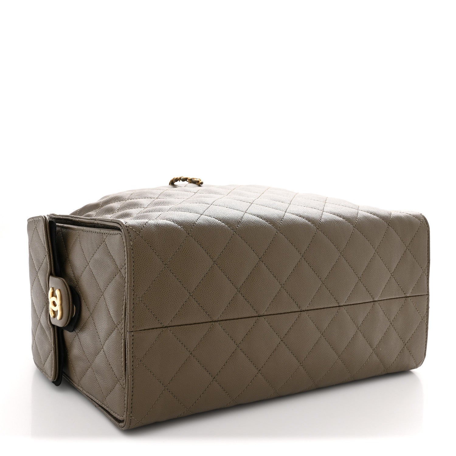 Caviar Quilted Medium Chanel 25 Handbag Dark Khaki