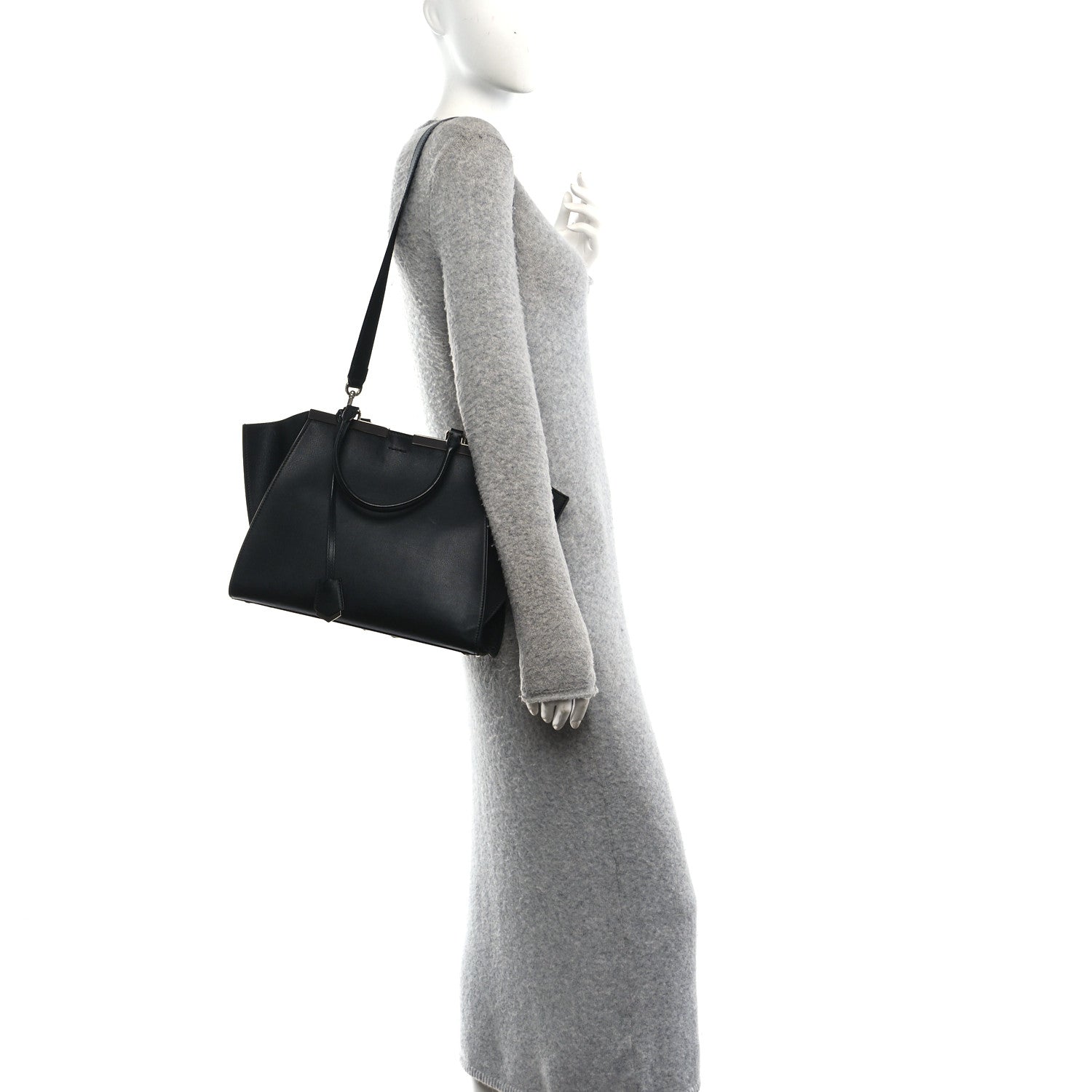 Vitello Dolce Shiny Nappa Petite 3Jours Tote Black