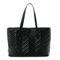 Calfskin Matelasse Monochrome Large GG Marmont Tote Bag Black