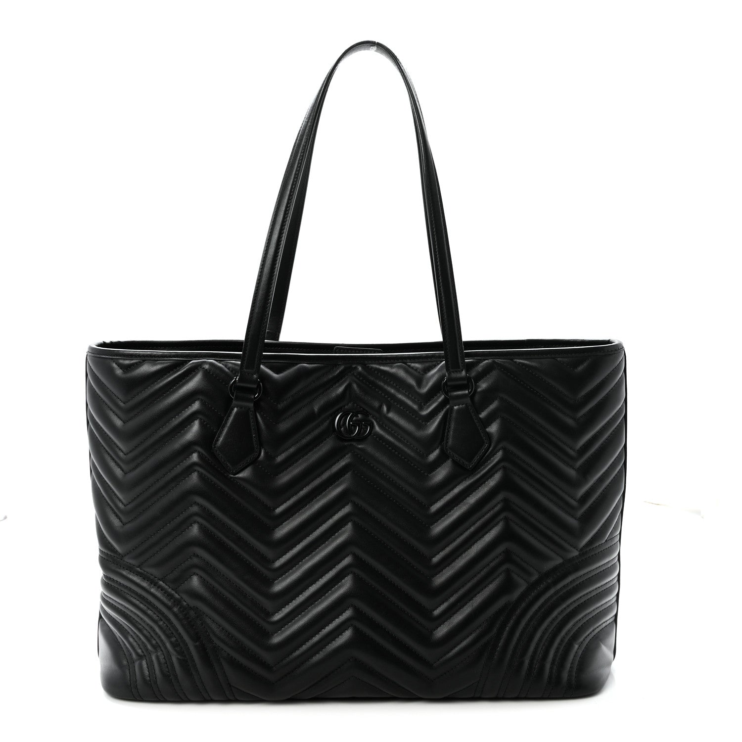 Calfskin Matelasse Monochrome Large GG Marmont Tote Bag Black